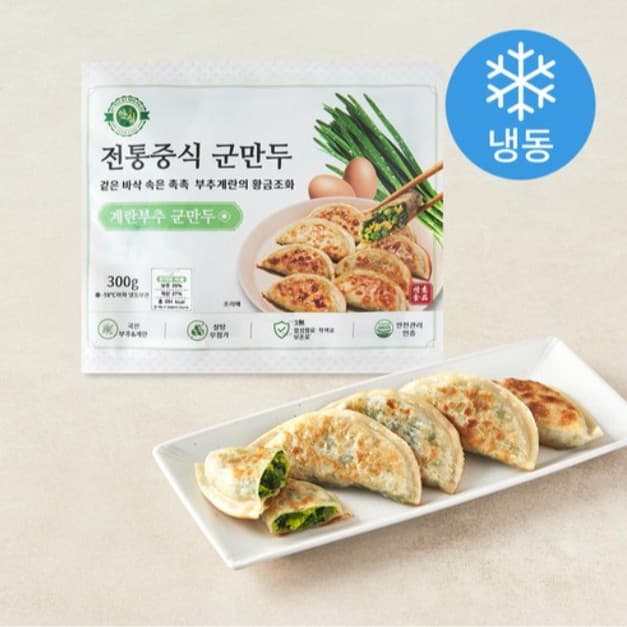 정의식품 전통중식 군만두 부추계란 (냉동), 300g, 1개