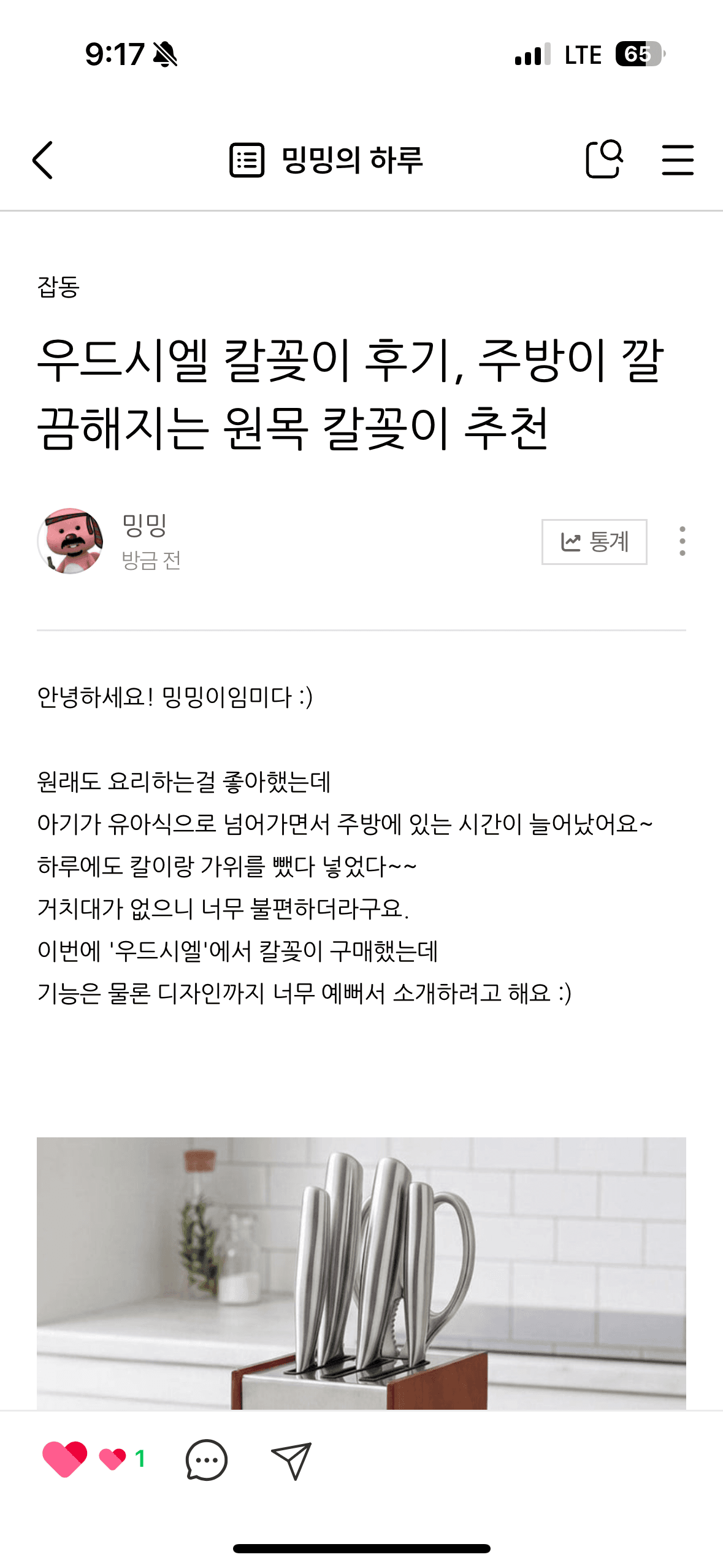 우드시엘 프리미엄 칼블럭 칼꽂이 싱크대 칼보관함
