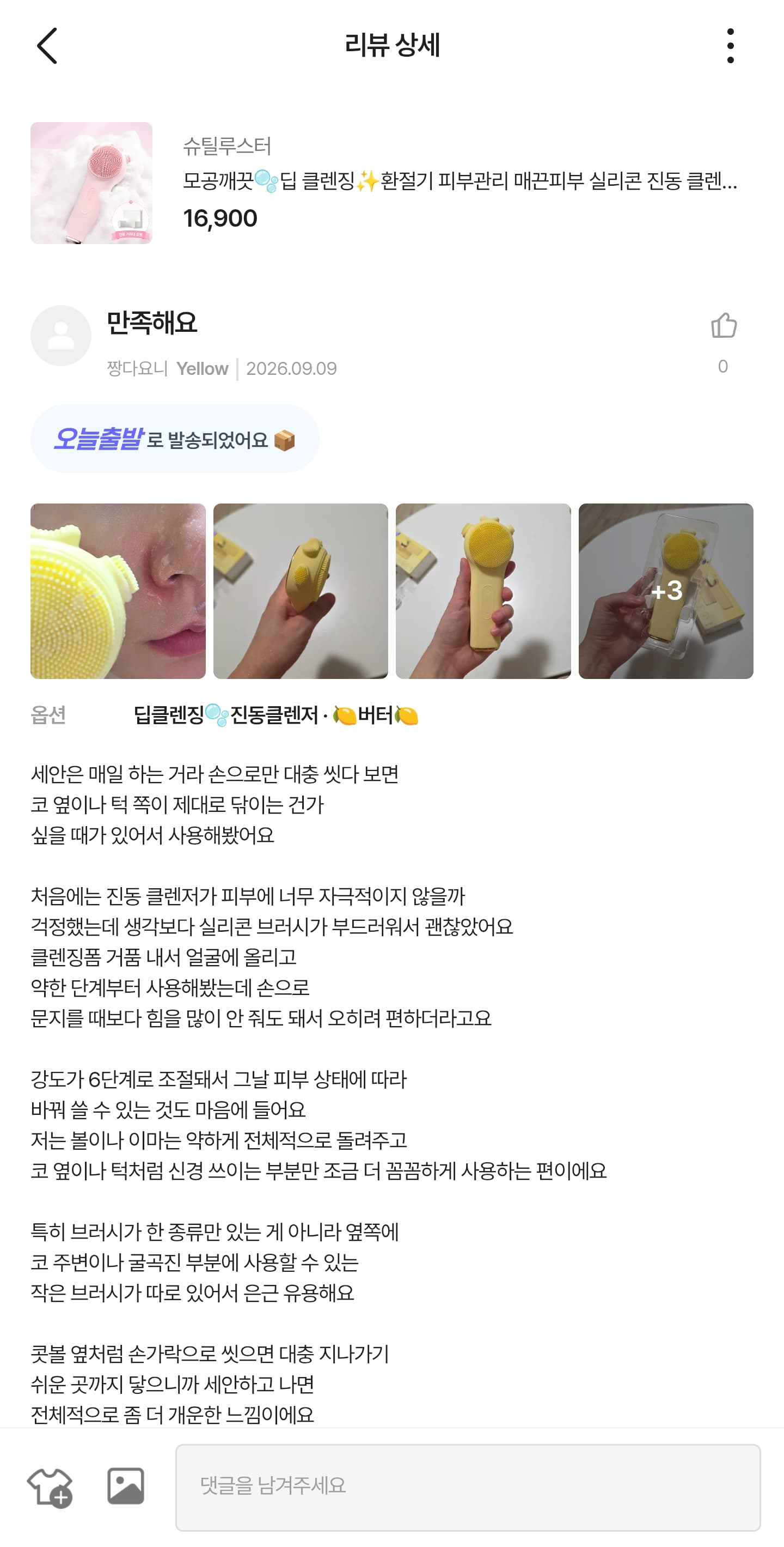 실리콘 진동 클렌저 방수 전동 세안기_에이블리 구매