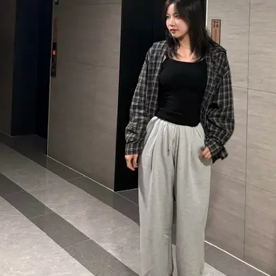 87-STAN272 원턱 와이드 루즈핏 스웻팬츠 (3color)